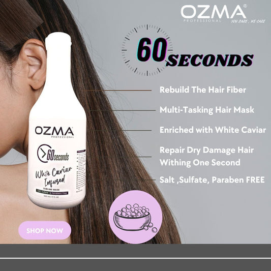 OZMA 60 SECOND White CAVIAR Repair Hair Treatment Mask