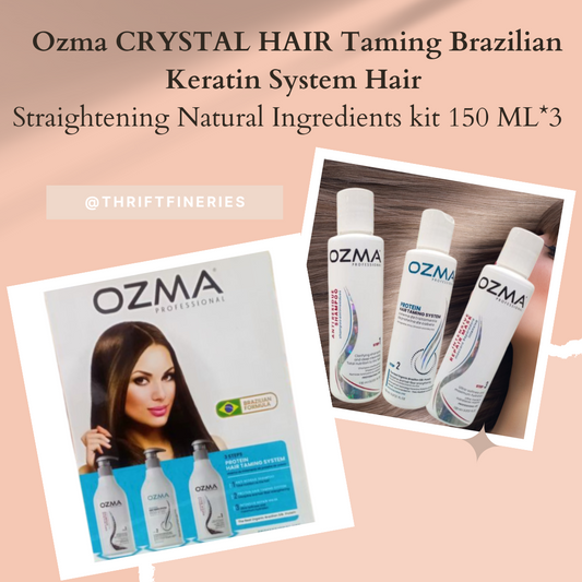 Ozma Protein HAIR Taming Brazilian System Hair Straightening Natural Ingredients kit 150 ML*3